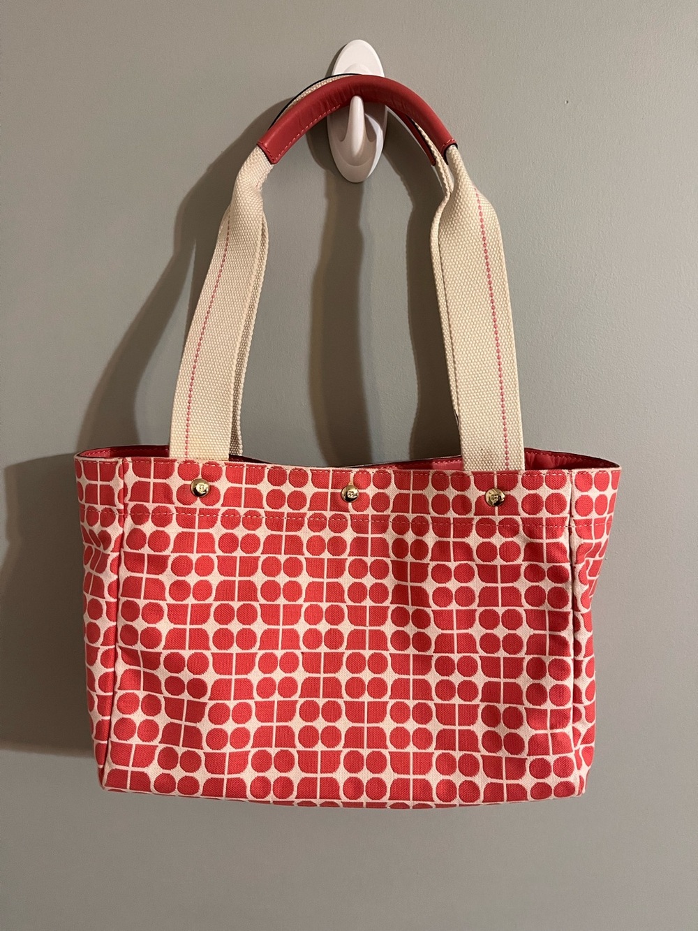Vintage Kate Spade Classic Dot Noel Canvas Tote Bag